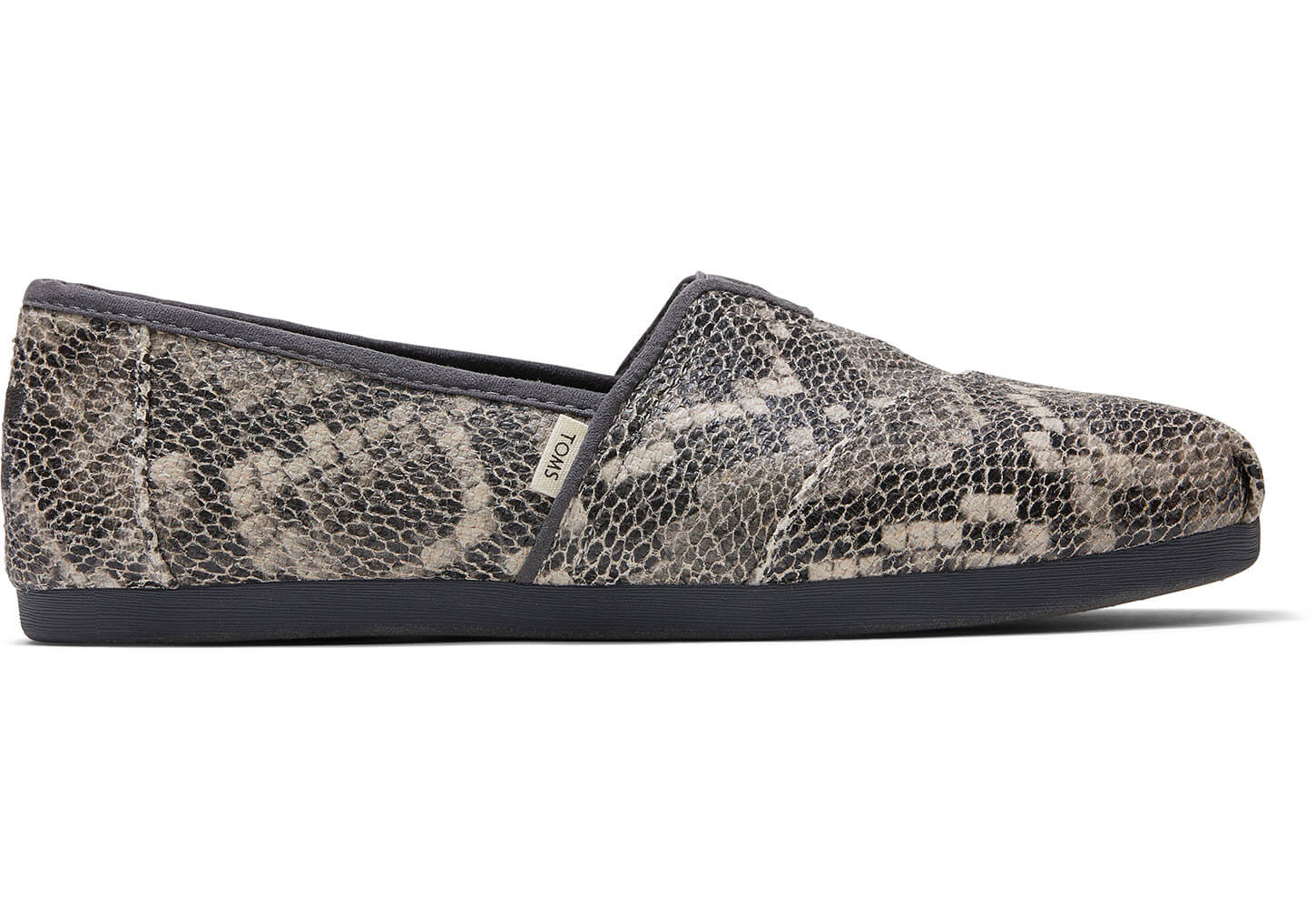 Toms Classics Faux Snake - Womens Alpargata Espadrilles - Black - NZ - 308691NUS